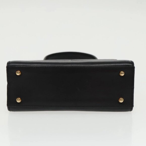 GIVENCHY Hand Bag Leather Black Gold Auth - Picture 5 of 16